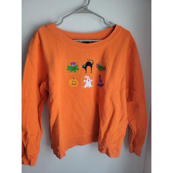 Holiday Editions Orange Halloween Large L Sweater - Picture 2 of 5